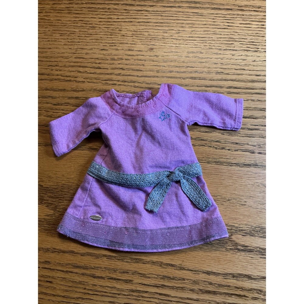 American Girl Truly me lilac meet Dress Silver Glitter Sash 18 Inch Doll Clothes